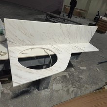 亚克力人造石花纹板洗手台厂家批发外贸加工接待台异形台面