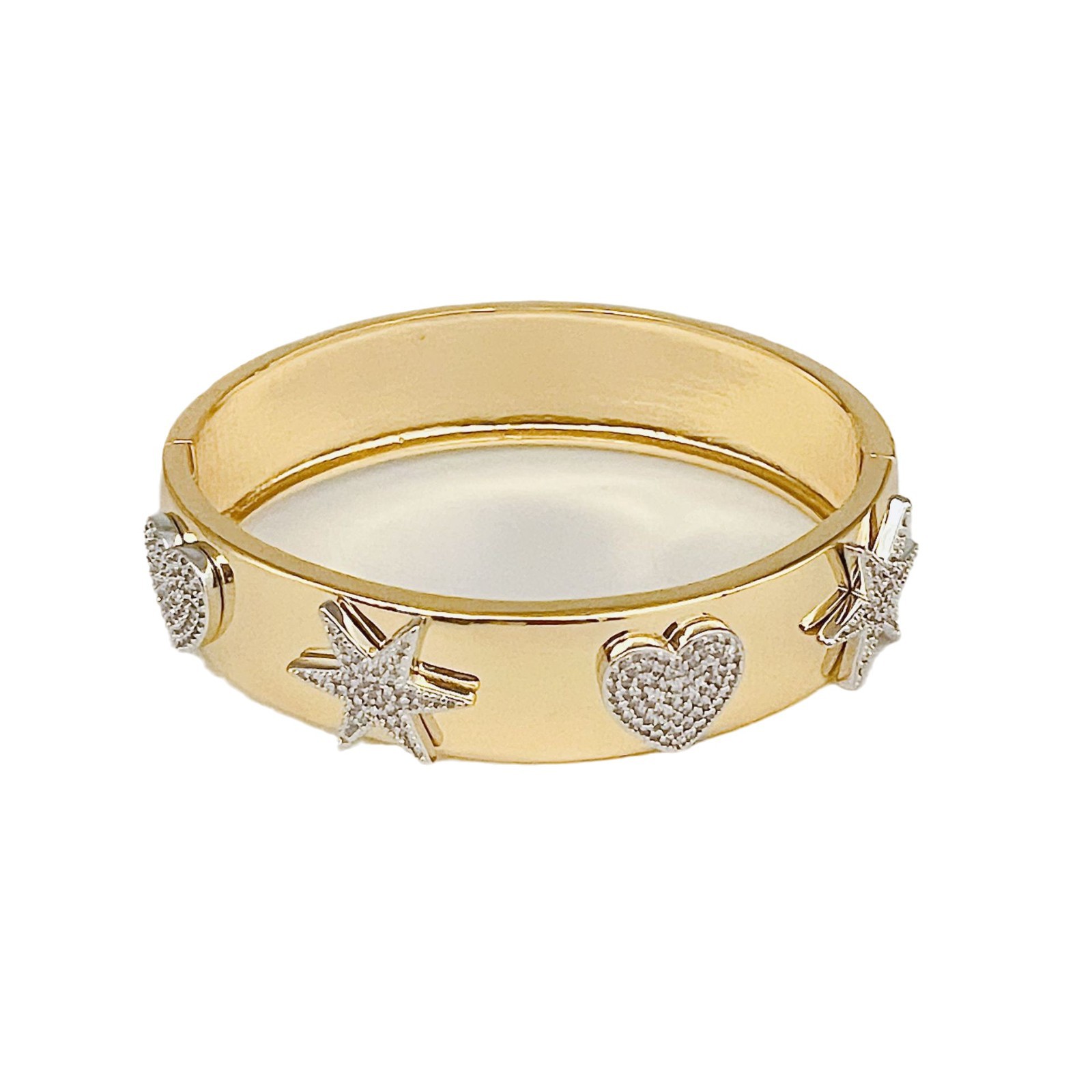 Heart Shape Pattern All Seasons Season Women's Gender Wholesale Jewelry Casual Elegant Lady Heart Shape Copper Plating Bangle
