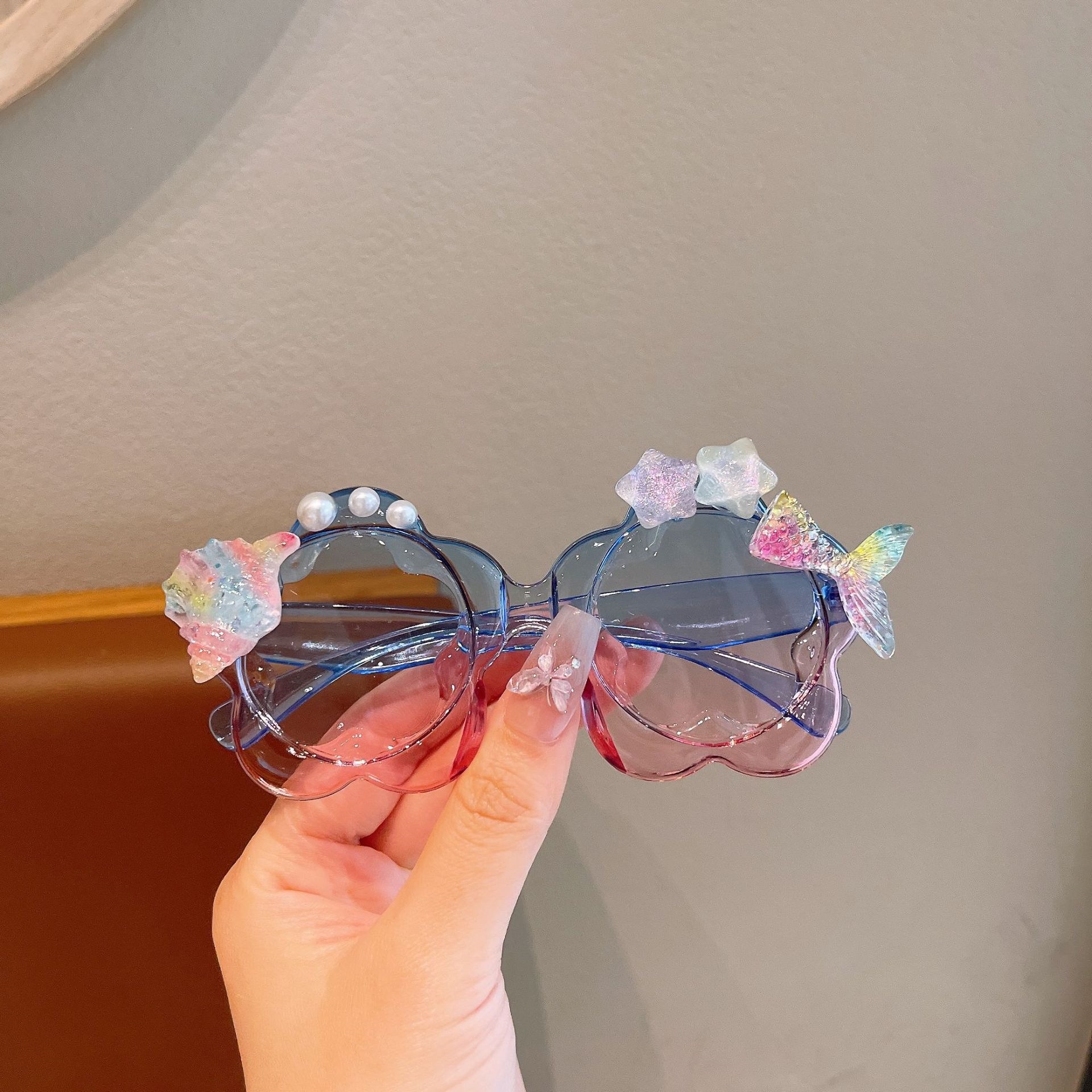 Gfas de sol para niños lindas gafas de protección solar Koolomi, gafas de sol de moda para niñas, nuevas gafas para bebés