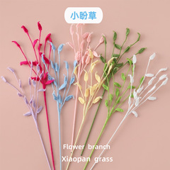 完成品手作り毛糸鉤織小望草凌風草シミュレーション緑葉生け花植物葉象徴希望待つ