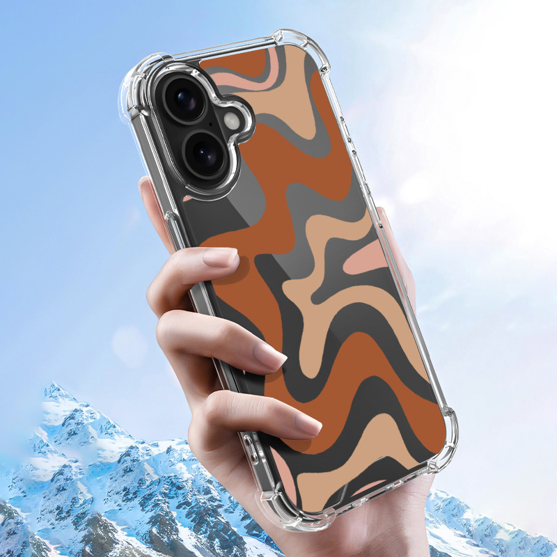 50g Weight iPhone Applicable Brands Phone Cases Classification Pc, tpu Material Waves Pattern Simple Style Style Pc Tpu Waves Simple Style Phone Cases Phone Accessories 3