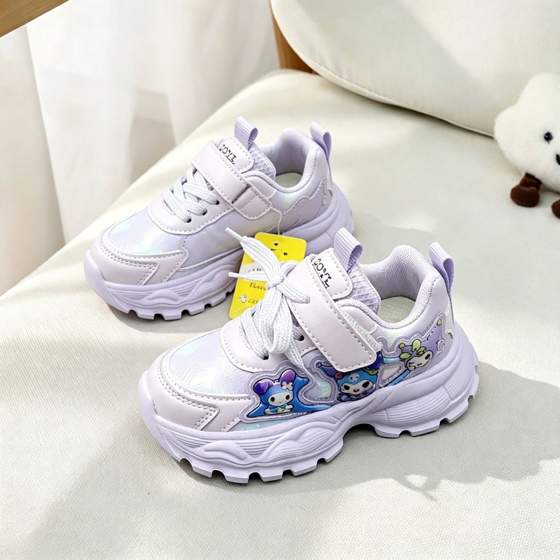 23-32 Pato de tamaño infantil superficies de cuero impermeables nuevos zapatos deportivos para niños medianos y grandes zapatos de botón giratorio para niños image 1