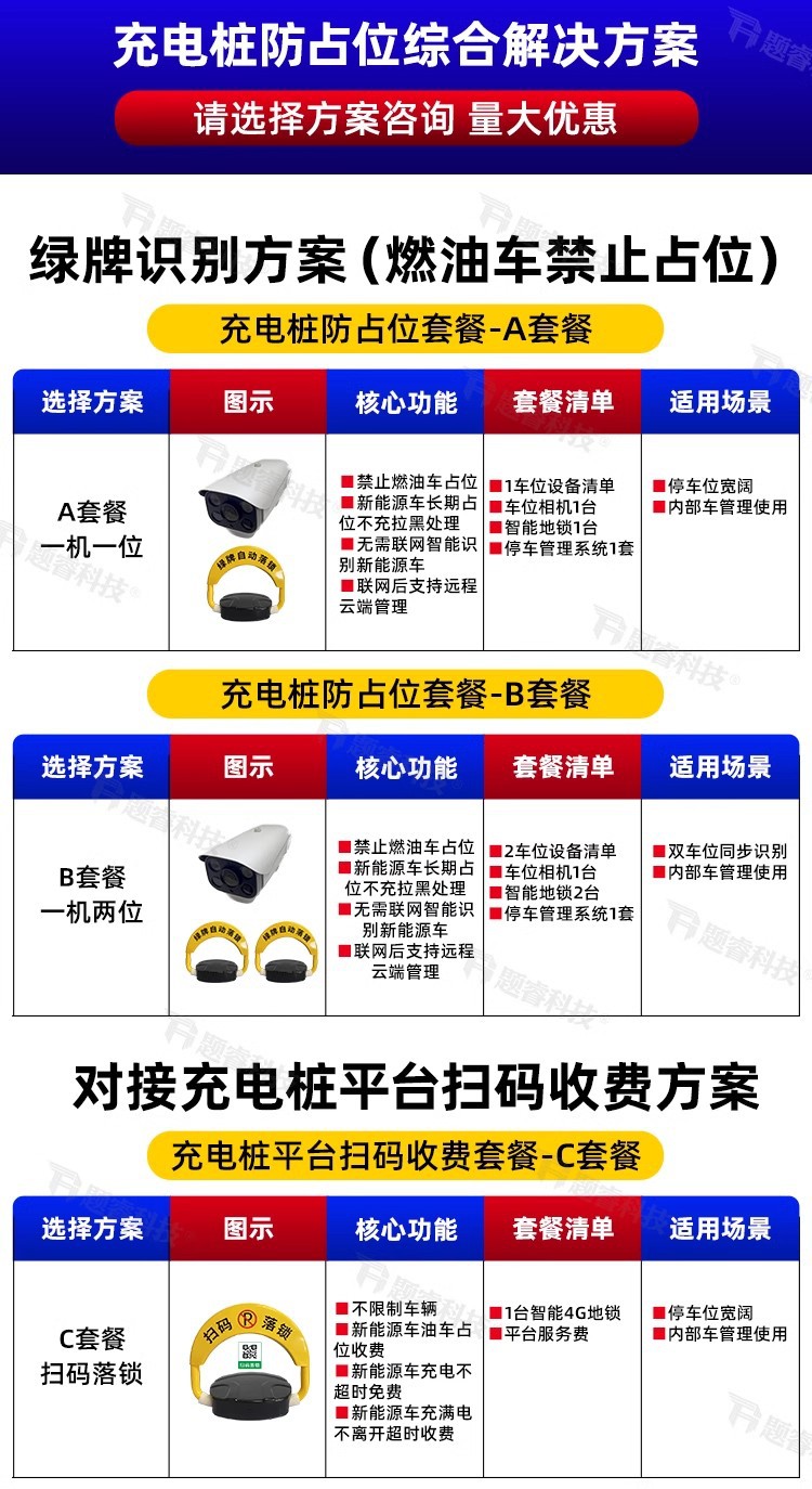 New energy ground lock license plate recognition charging pile automatic induction camera anti-occupancy intelligent code scanning toll parking lock