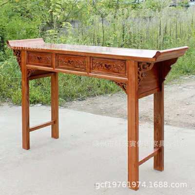 仿古中式家具南榆木實木佛台條案中堂條幾家用香案三鬥供桌