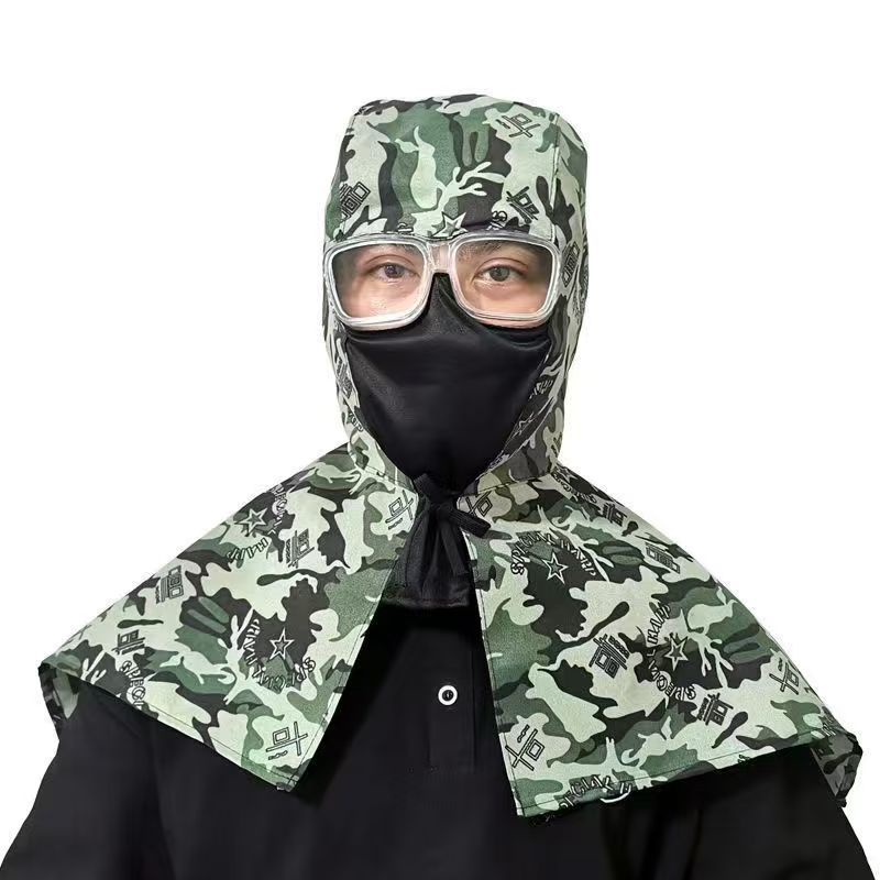 Ropa de protección de soldador, protector de piernas de piel, cubierta de pie, gorra, gafas, sombrero, denim, delantal de lona de algodón, guantes de soldadura