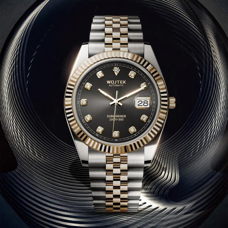Wojtek High-End Diamond-Encrusted Diary Business Fully Automatic Mechanical Watch Cross-Border Popular Luminous Calendar Mechanical Watch