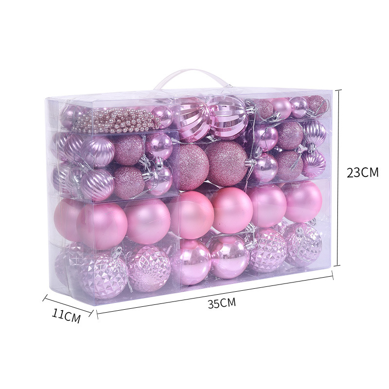 Transfronterizos para Amazon venta caliente nuevo paquete de regalos galvanizado pintado árbol de Navidad colgar decoraciones set de bolas de Navidad