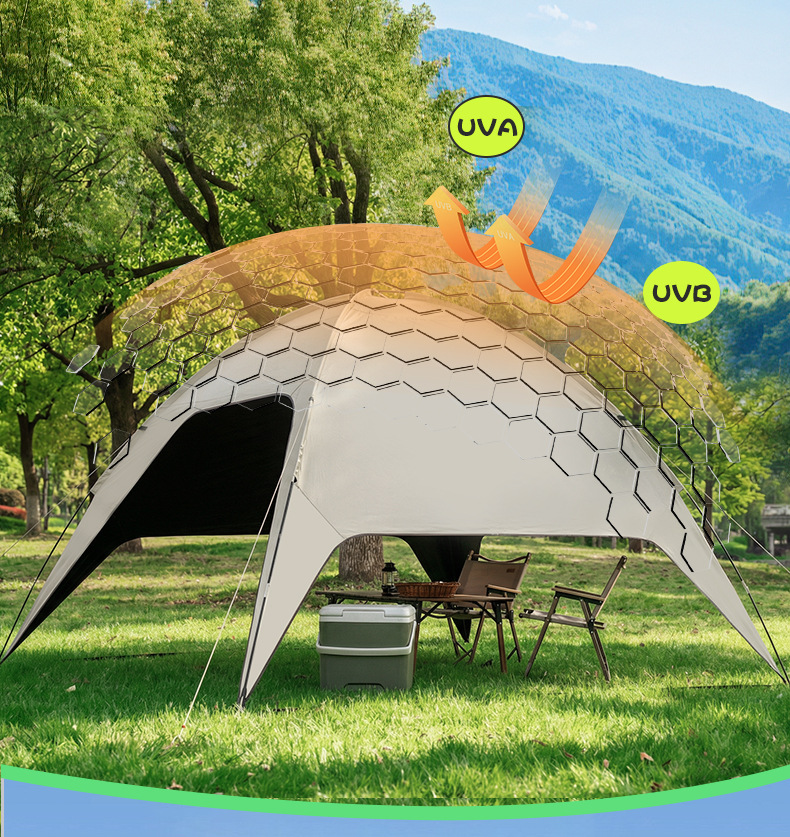 Dome Black Vinyl Canopy Camping Tent Sunshade Rainproof Sun Protection Portable No-Setup Quick Setup Canopy Dropshipping