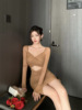 Long sleeved hollow slim fit irregular dress