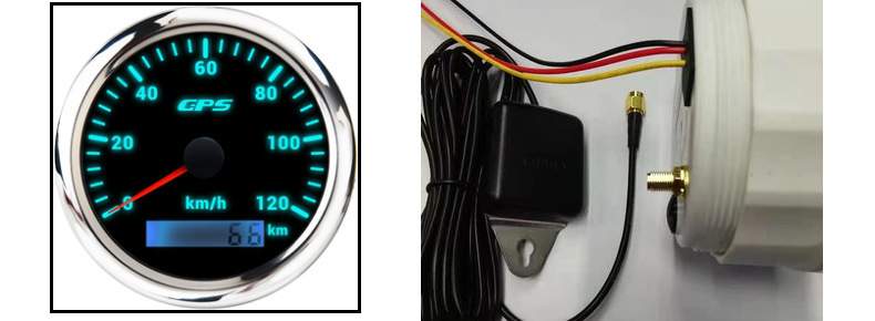 Cross-border dedicated car modification ship yacht GPS speedometer 7-color backlight 85mm0-120kmh speedometer