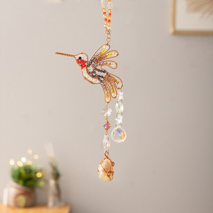 Cross-border natural crystal gravel animal wind chimes dream catcher colorful crystal sun catcher garden decoration pendant
