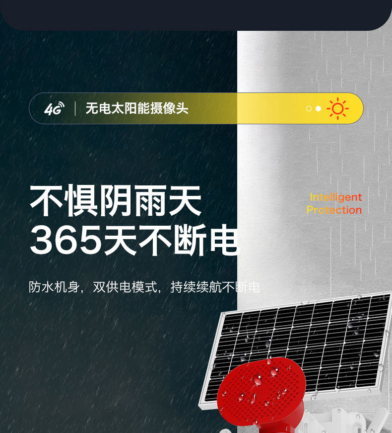 太阳能摄像头无电有网