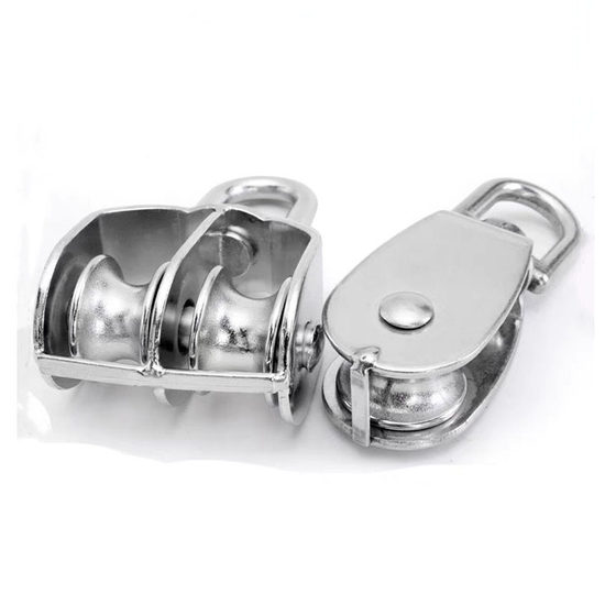 304 stainless steel hanging pulley lifting wire rope v-shaped bearing rail wheel lifting crown block accessories u-shaped sheave