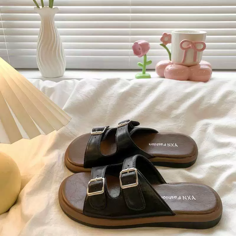 Сандалии Birkenstock женские 2025, толстая подошва, однотонная полоска, серебристые и другие цвета