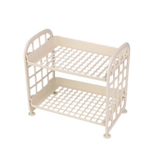 Creative cosmetics and jewelry double-layer folding storage rack simple home desktop bathroom storage rack storage rack