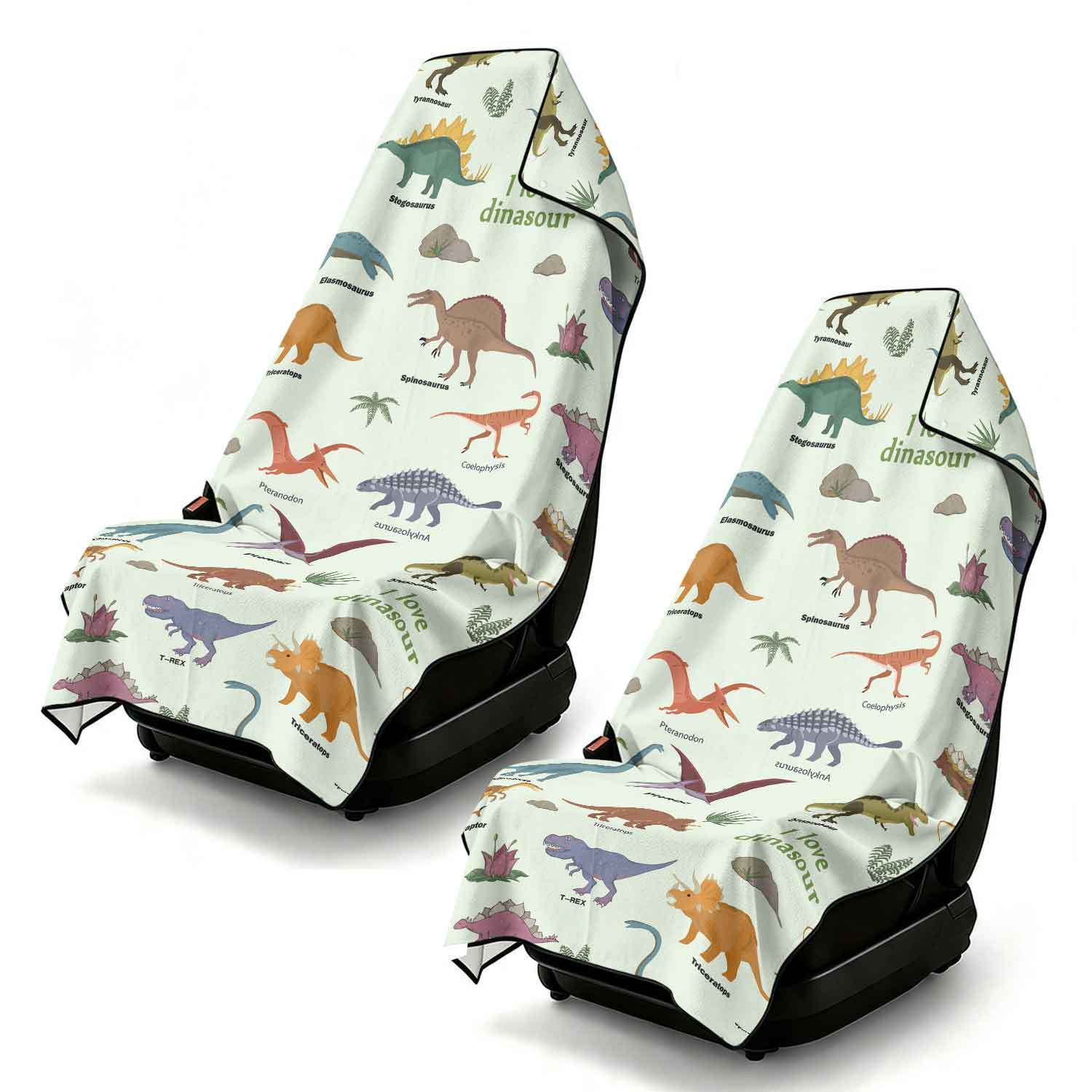 2-piece dual-use car seat cover, ultra-fine fiber, can be used as a beach towel, printed car protective seat cover 6