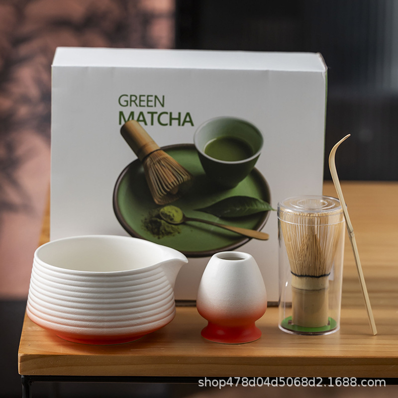 陶磁抹茶茶碗日本式抹茶用セット茶竹抹茶ブラシ百本立宋代茶道ギフトボックス|undefined
