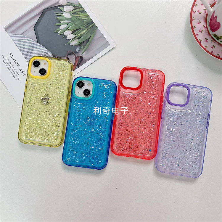Applicable to Samsung Samsung S20 FE solid color A04 four-corner airbag drop-resistant TPU glitter epoxy protective shell