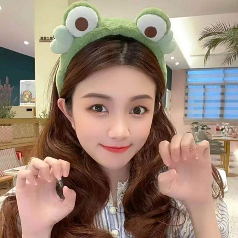 Internet celebridad mismo estilo orejas de conejo diadema Corea del Sur internet celebridad linda muñeca de dibujos animados horquilla diadema de felpa lavado de cara banda de pelo