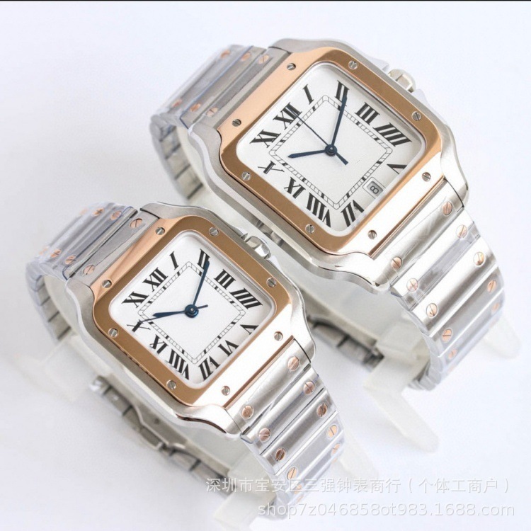 40mm rose gold steel white plate