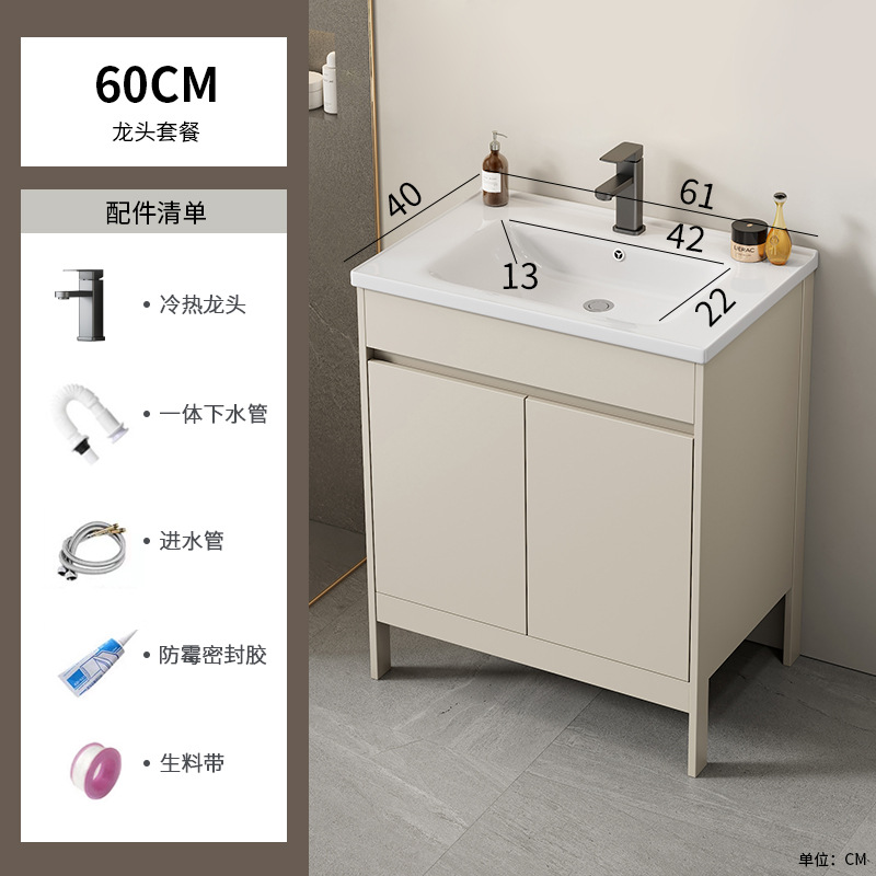 Espacio piso de aluminio todo en uno cerámica doble baño doble combinación de gabinete de baño baño baño lavado de manos lavabo mesa de lavado piscina