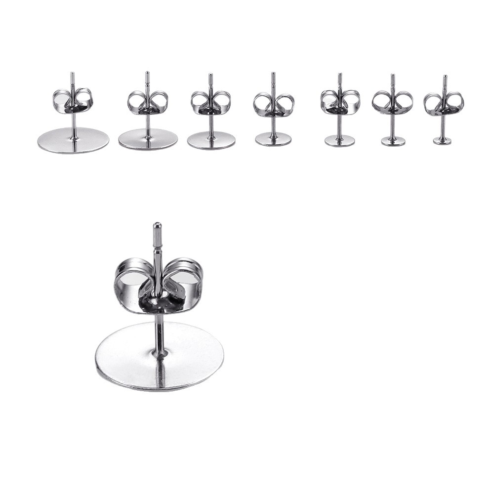 Stainless Steel Gold Flat-Bottomed Pins, Flat-Head Ear Pins, Ear Studs, Earrings, Ear Plugs, DIY Earring Accessories, Geometric Versatile