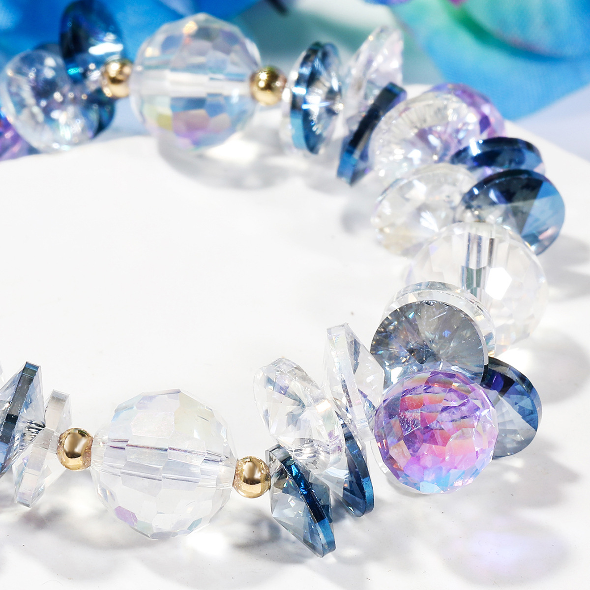 Lavender bracelet amethyst blue transfer beads simple bracelet