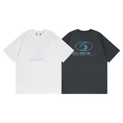 パリのb家の夏の新型のぼんやりしているlogoはまっすぐにプリントして服になります。