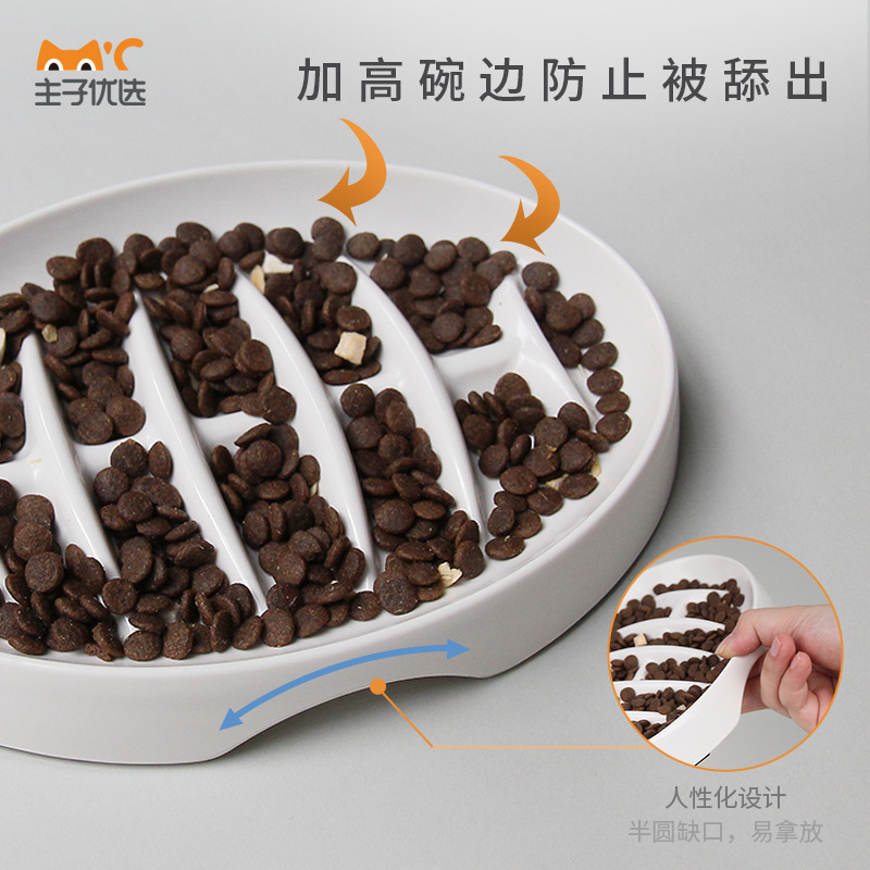 Espina de pescado personalizada Slow Food Bowl melamina merienda dispositivo anti-estrangulamiento plato de comida perro cuenca mascota gato utensilios transfronterizos