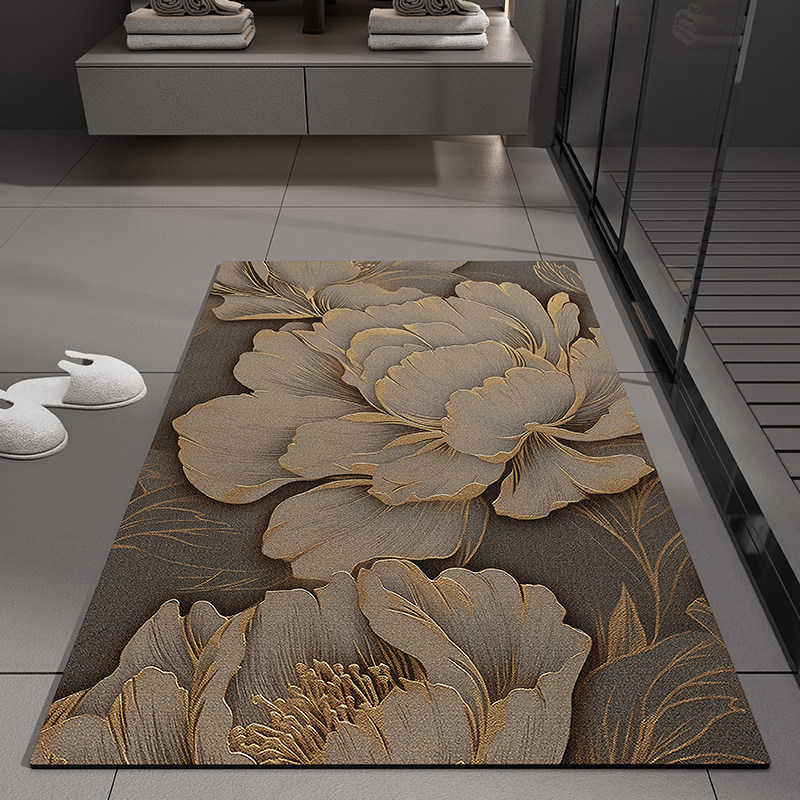 Flower-style americano transfronterizo esterilla de barro de algas esterilla de piso de baño puerta de absorción de agua esterilla de baño anti-deslizante esterilla de baño anti-sucio