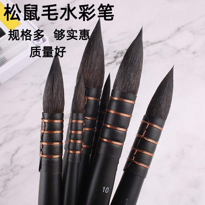 Corea del Sur artsecret ardilla pelo acuarela cepillo cabeza redonda negro grasa gris ratón animal pelo fregona cepillo 65RPY