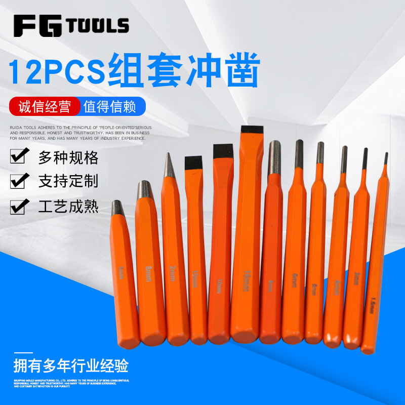 Набор пробоек FG Tools 12 предметов