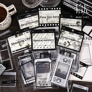 Time Stamp Collage Card Sticker Package Border Material Film DIY Handbook Sticker Sticker
