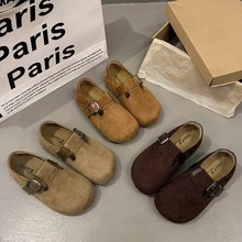 复古内增高厚底勃肯鞋女2025秋季新款一脚蹬女鞋子豆豆鞋博肯单鞋