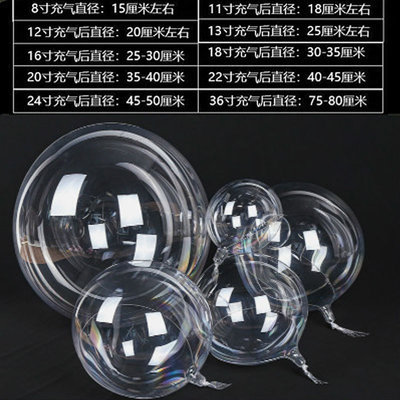 Multi-size Pop Balloons with Glowing Cartoon Pop Balls, Sparkling Transparent Balloons for Wedding Room Party Birthday Decorations