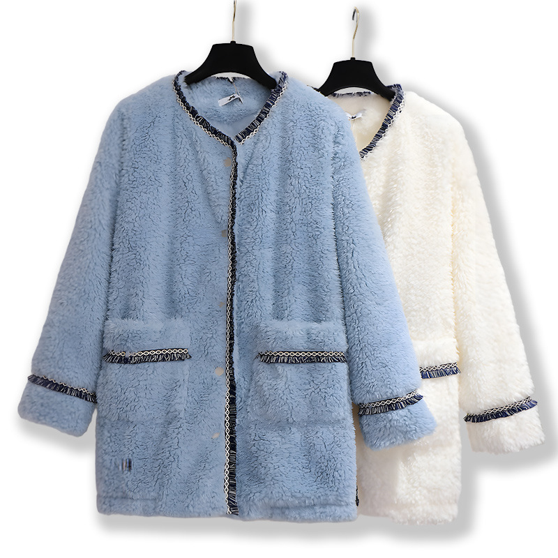 【Clearance Sale】Plus Size Women's Chanel-Style Jacket Winter New Collection for Slightly Chubby Women Faux Shearling Wool Coat 【Clearance Sale】Plus Size Women's Chanel-Style Jacket Winter New Collection for Slightly Chubby Women Faux Shearling Wool Coat