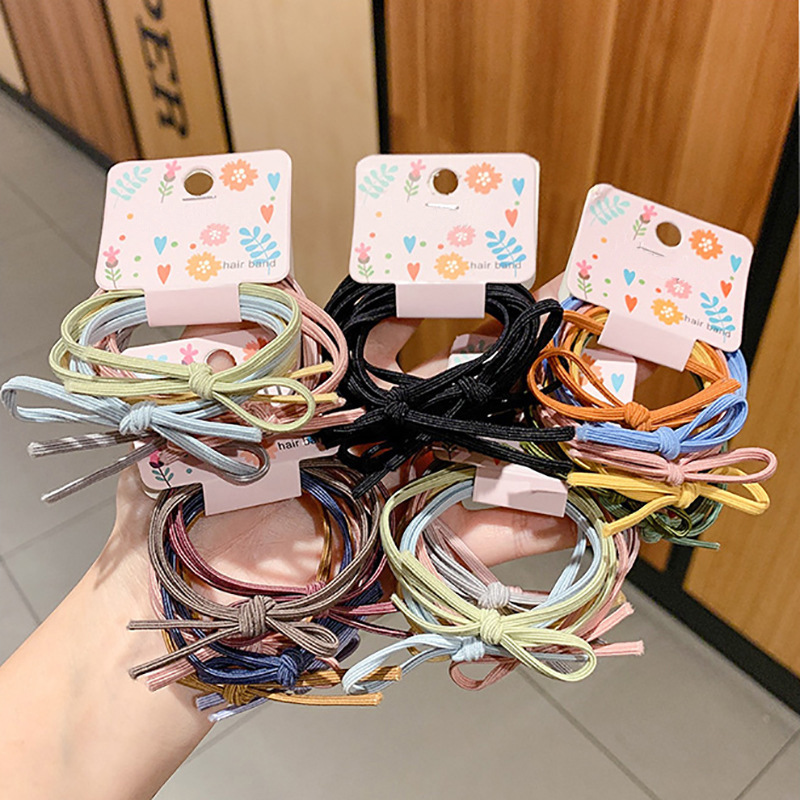 6-pieza de la muchacha lindo básico lazo-up pequeña banda de goma Internet celebridad ins Mori pelo banda cuerda de pelo Corea del Sur simple