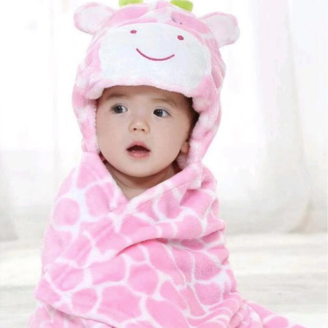 Baby Cartoon Blanket Absorbent Children's Bath Towel Embroidered Blanket Hooded Cloak Soft Newborn Blanket Wholesale