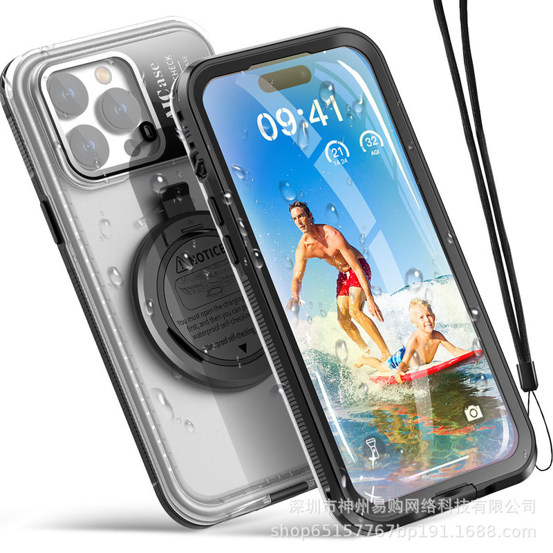 アップルの自己検査防水携帯ケースを適用して、騎手の充電はスクリーンを跳ばずにiphone 14/13 pro maxをダイビングします。|undefined