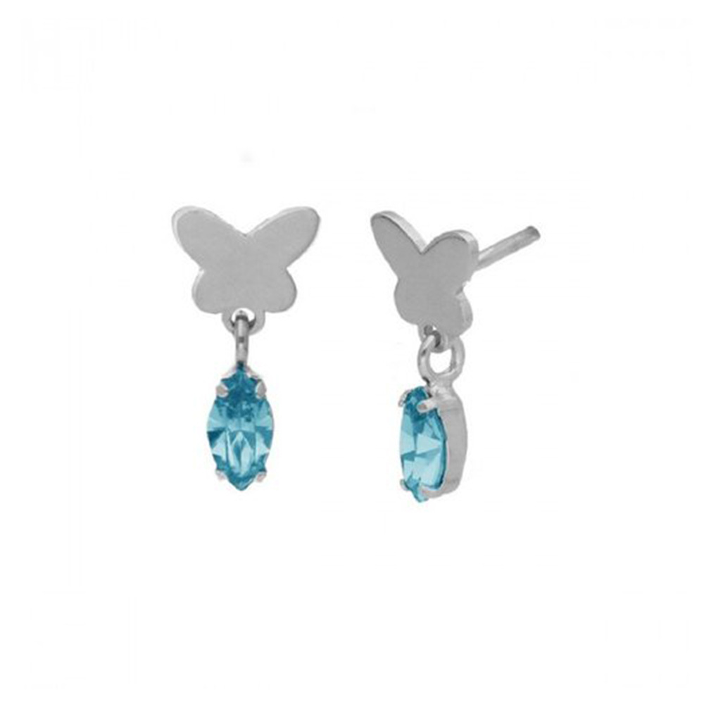 Fashion Cross Sterling Silver Inlay Zircon Drop Earrings 1 Pair