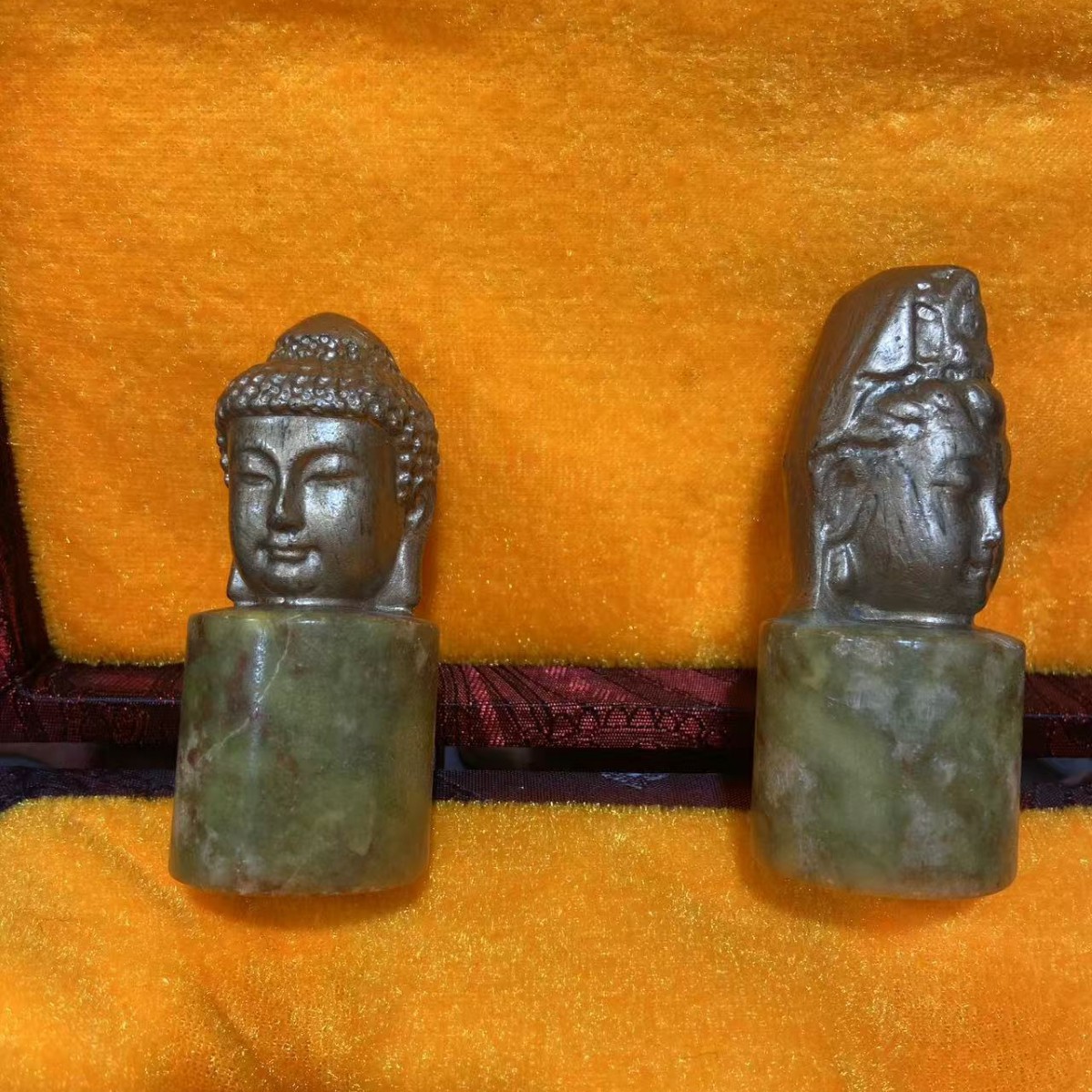 금박 청동 불상 관음 상자 장식품