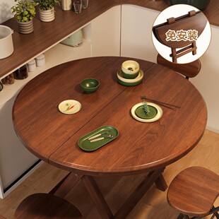 Folding Table Dining Table Household Round Table Small Apartment Dining Table Multi-functional Simple Stall Folding Table Portable