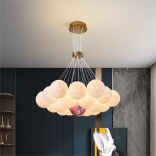 客廳吊燈現代簡約led泡泡球餐廳卧室燈設計師創意3d打印月球燈具