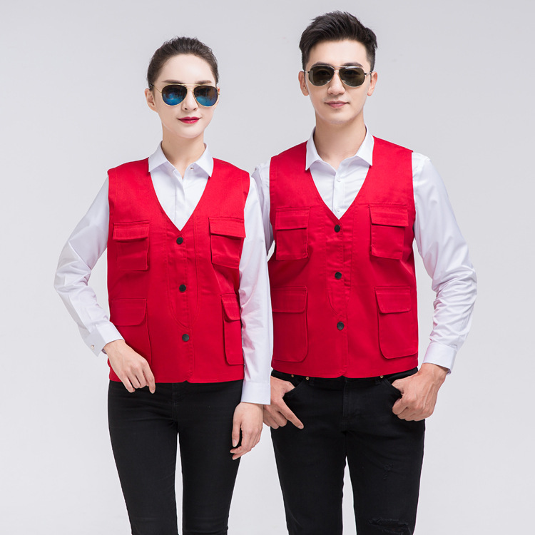 Volunteer vest customized LOGO printing V-neck volunteer mesh mesh thin advertising cultural shirt vest