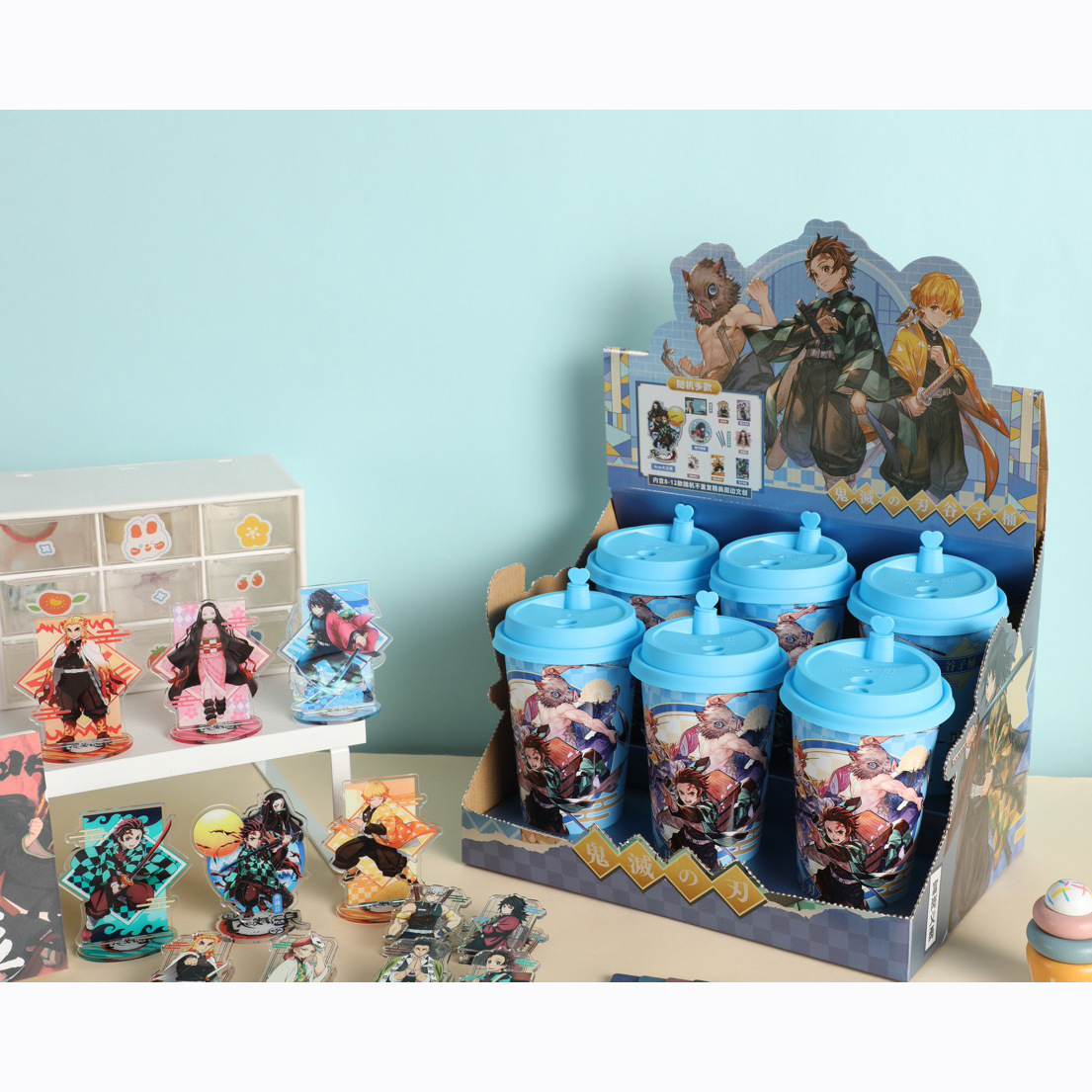 Fantasmas de la destrucción de la cultura de la leche de Gu Zi Tea Barrel Set de papelería de alto valor de cara con la mano de la marea de regalo de juego sorpresa paquete de regalo en stock