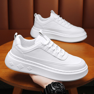 2024 Spring New Men's Shoes Breathable Trendy All-match Sneakers Inner Height Platform Casual Shoes Sports White Shoes for Men