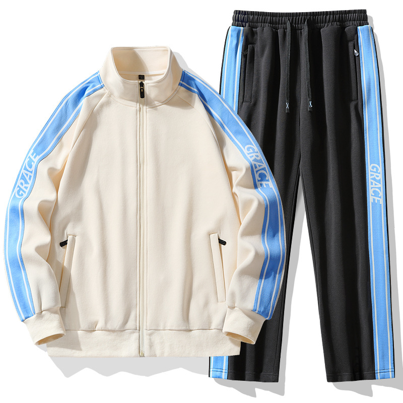 Pareja traje deportivo primavera y otoño marca de moda suéter de manga larga pantalones de dos piezas corriendo ropa deportiva casual en vivo al por mayor