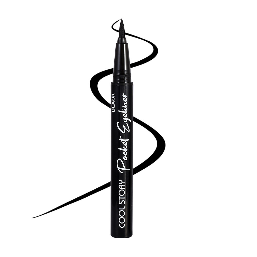 Cool story Pocket Eyeliner Lápiz delineador de ojos líquido de secado rápido de larga duración y fácil de colorear Maquillaje perezoso transfronterizo