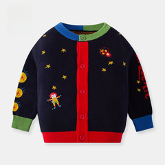 Korean style autumn and winter boys' knitted sweater children's sweater yarn baby warm cartoon cardigan children's clothing one piece agency 