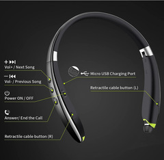 SX-990ステレオbluetoothイヤホン5.0折り畳み汎用スポーツ音楽イヤホンsx990首付き無線イヤホン
